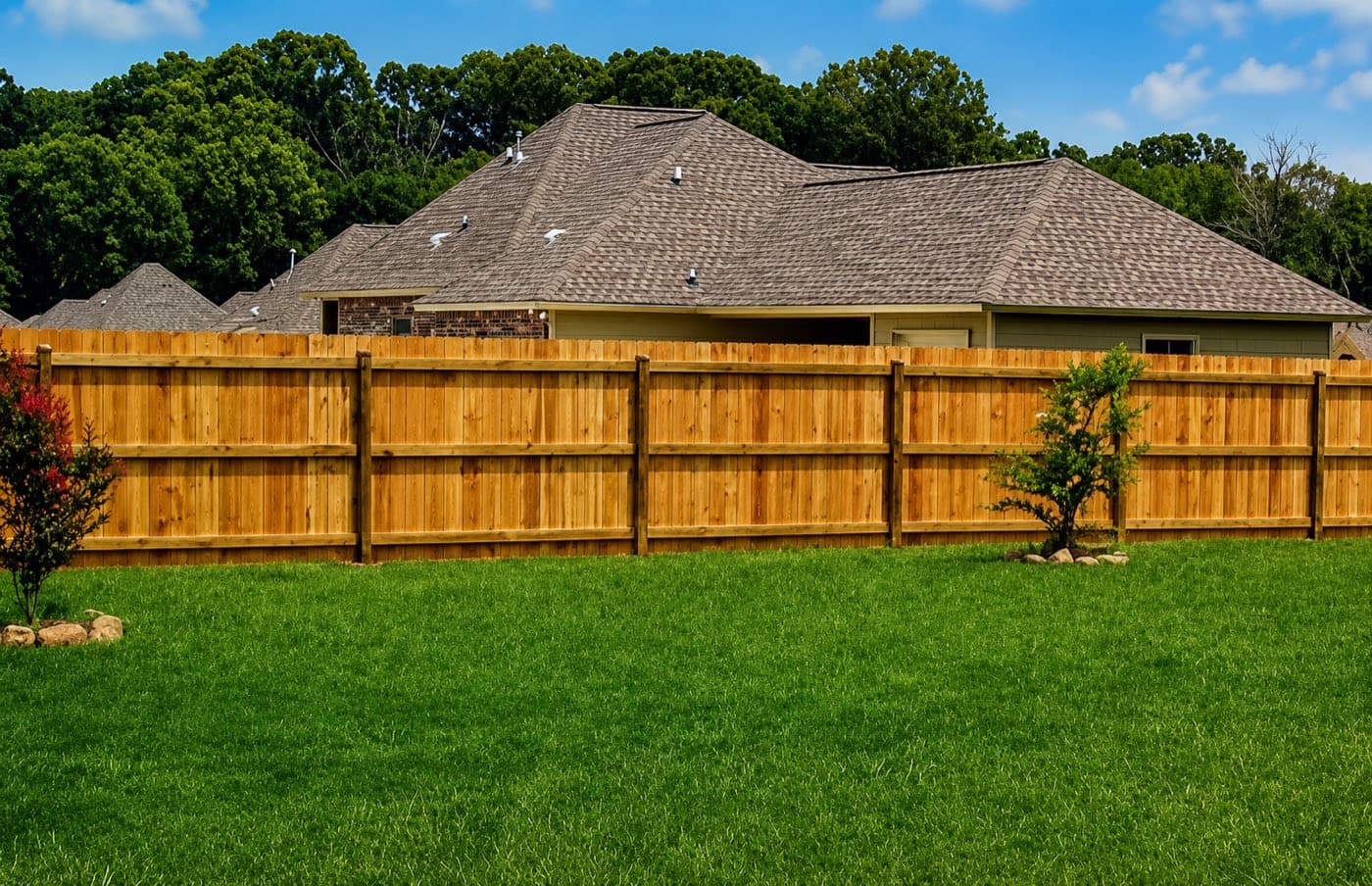 Wood privacy fence